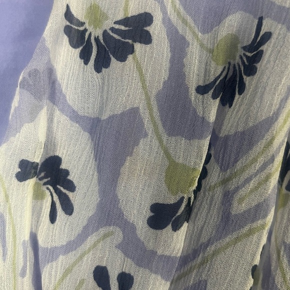 Rebecca Taylor Floral Silk Blouse Chiffon Peplum Bell Sleeve Size 2 Coquette - Picture 11 of 12